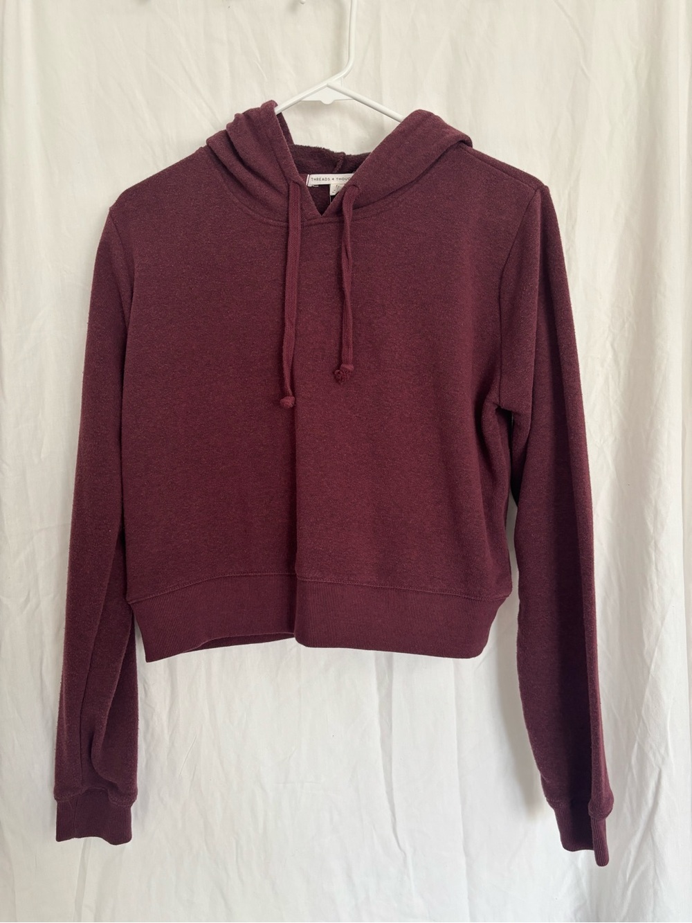 Threads 4 Thought Women's Cropped Hoodie in Plum